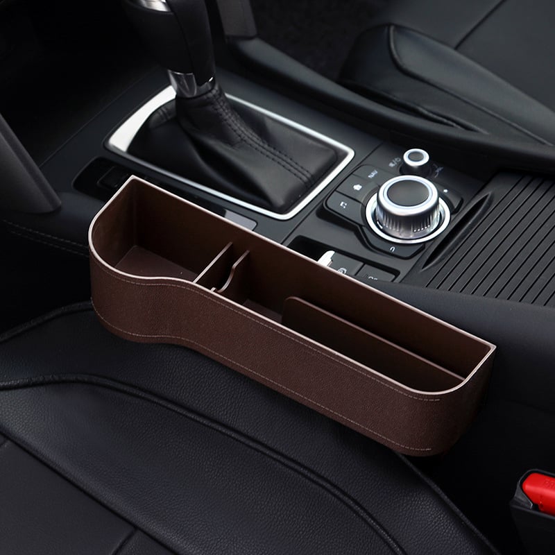 Premium Leather Auto Seat Storage Organizer