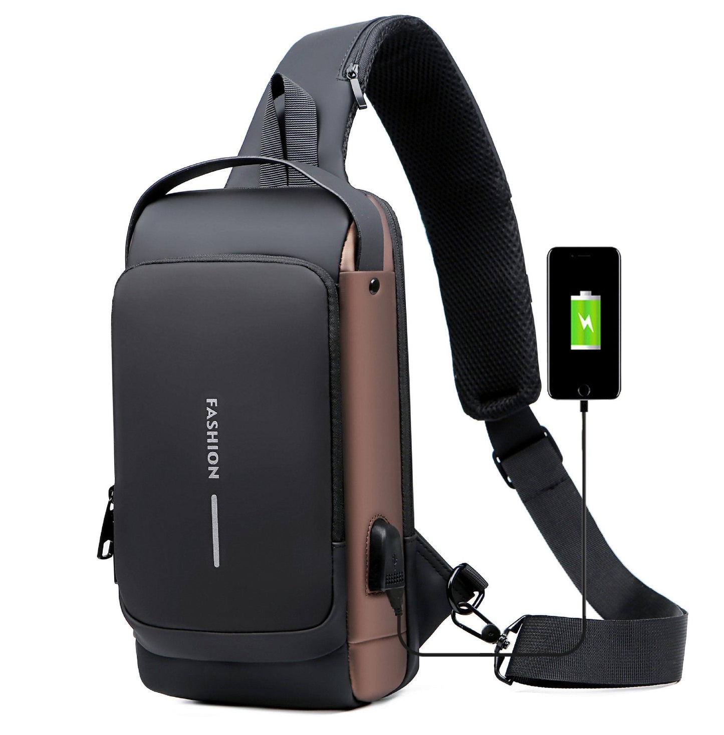 Secure Crossbody Travel Bag with USB Charging Port - Fesara
