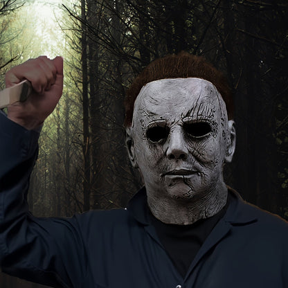 Scary Men's Horror Mask Full Head Latex Costume Accessory