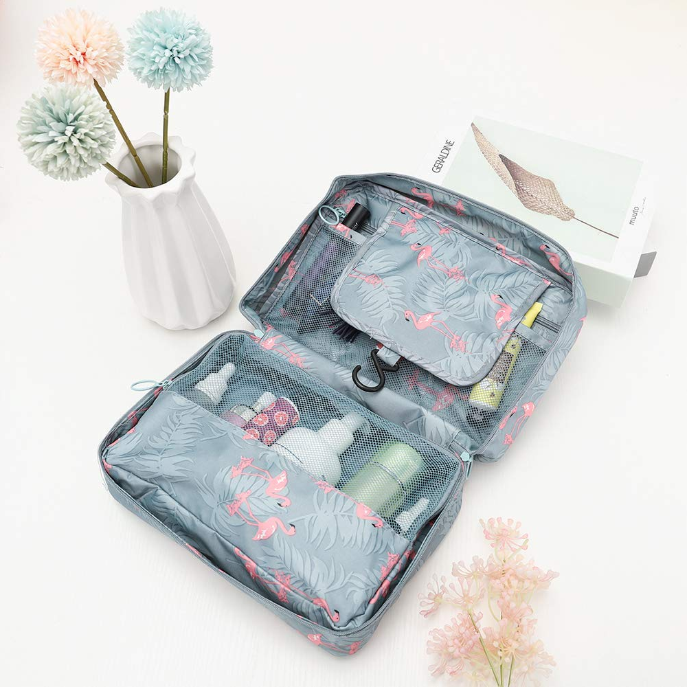 Compact Water-Resistant Travel Toiletry Kit Bag