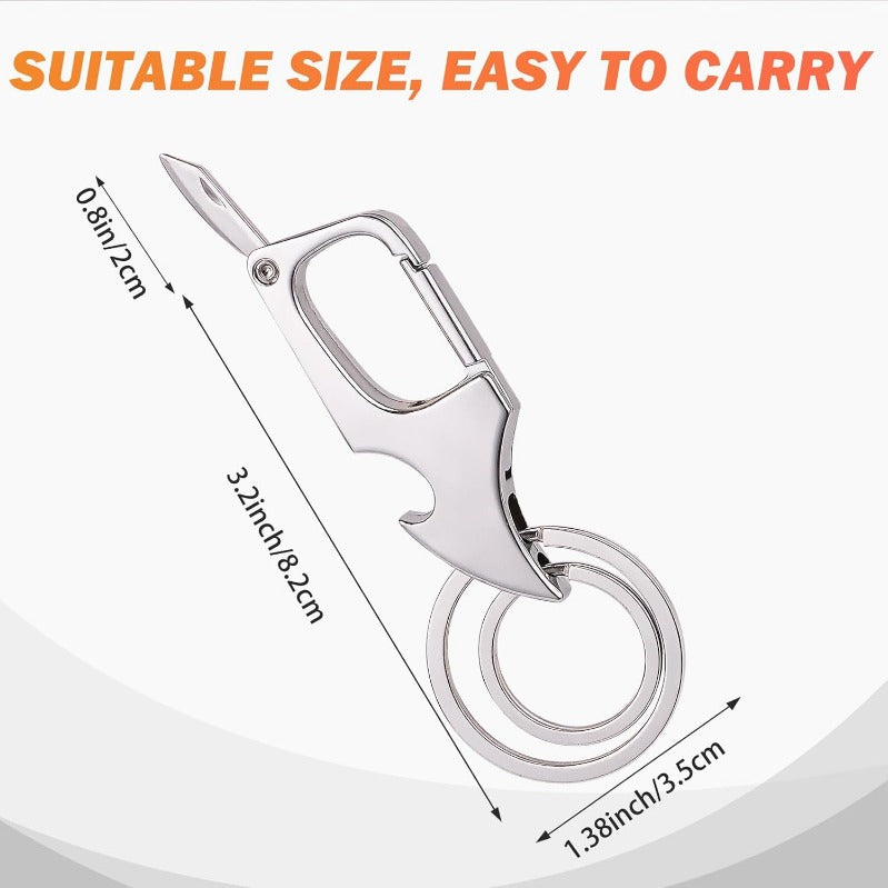 Practical 3-in-1 Keychain Clip with Zinc Alloy