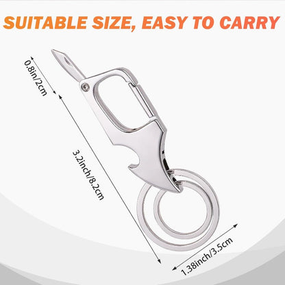 Practical 3-in-1 Keychain Clip with Zinc Alloy