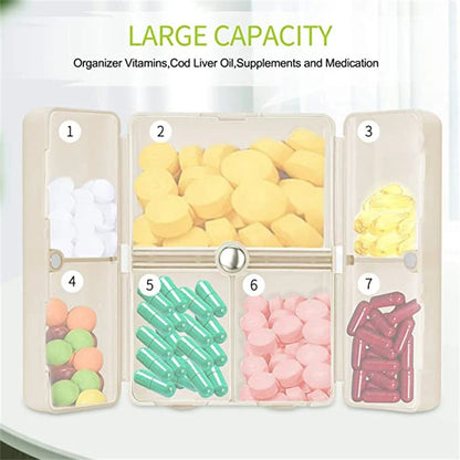 Portable Travel 7 Day Pill Organizer Box - Fesara