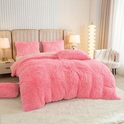Cozy Fesara Plush Duvet Cover Set with Zipper