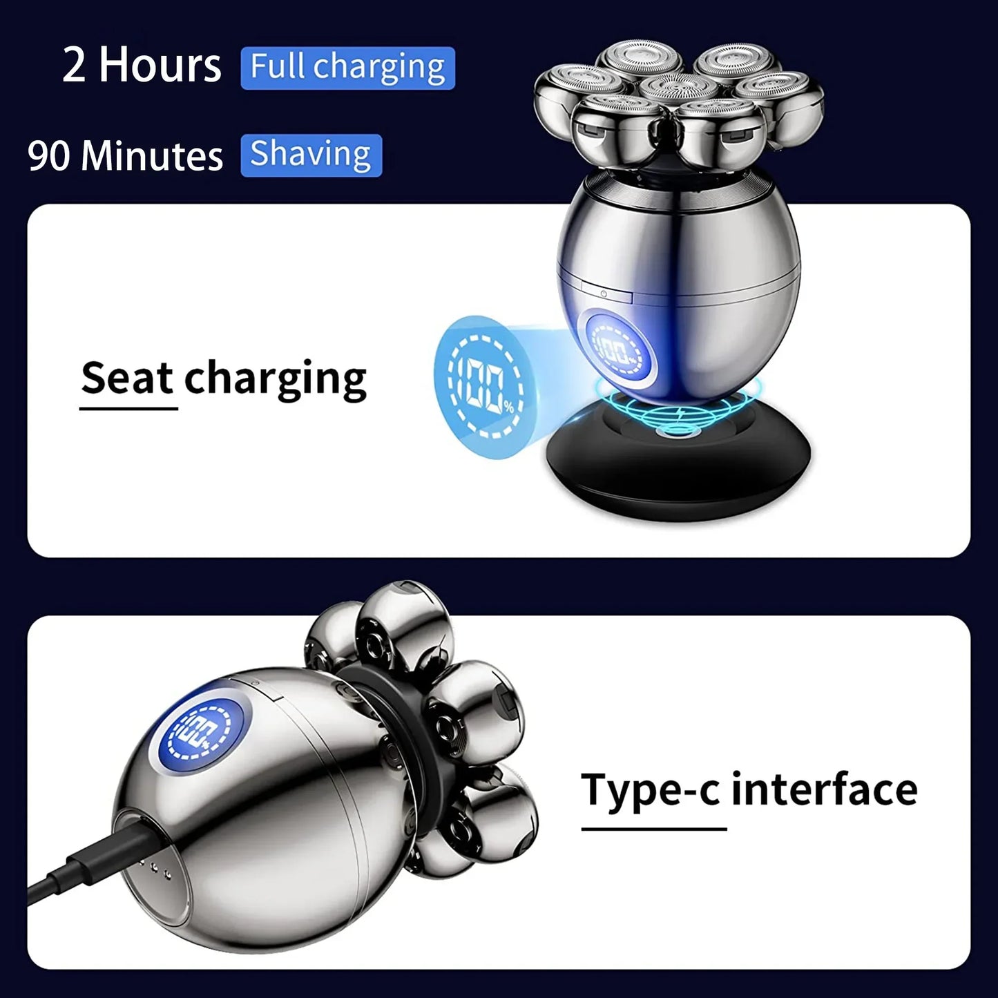 Advanced 7D Electric Shaver for Close Smooth Shaves