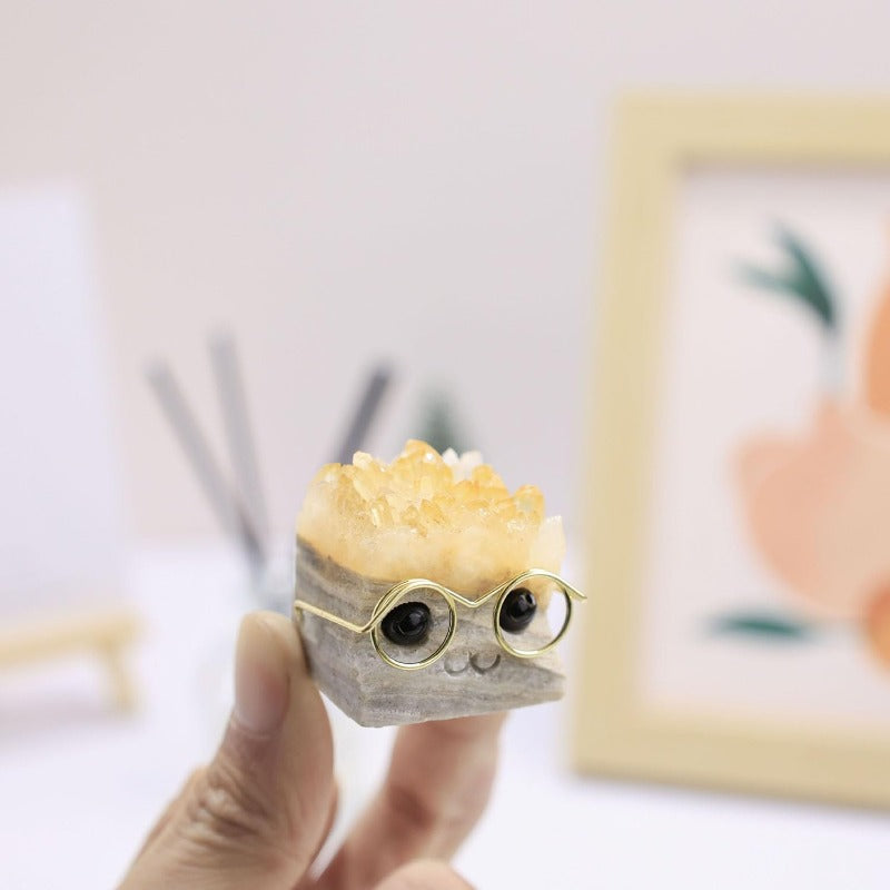 Unique Carved Crystal Hedgehog Figurine