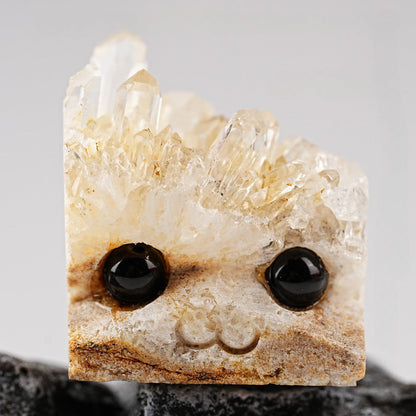 Unique Carved Crystal Hedgehog Figurine - Fesara