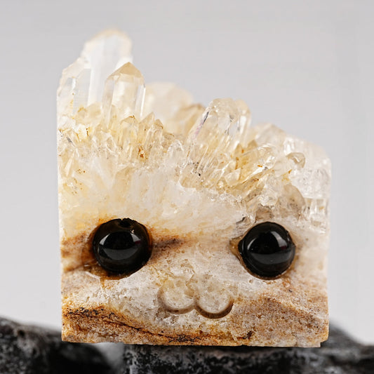 Unique Carved Crystal Hedgehog Figurine - Fesara