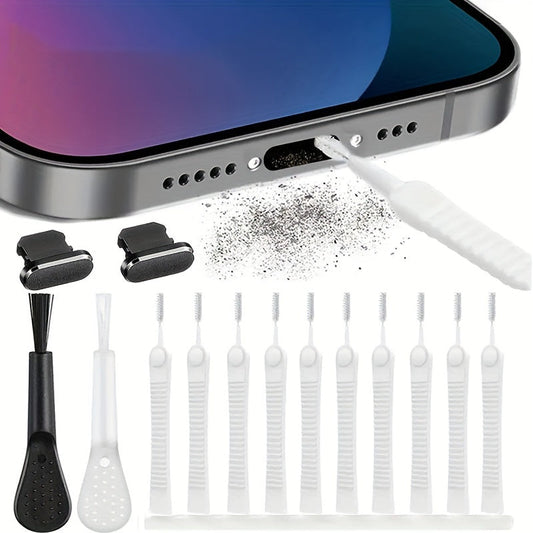 Portable Device Cleaning Set with Brushes and Tips - Fesara
