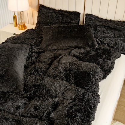 Cozy Fesara Plush Duvet Cover Set with Zipper