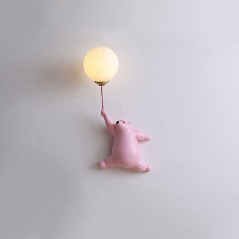 Colorful Kids LED Wall Light in Clear Plastic