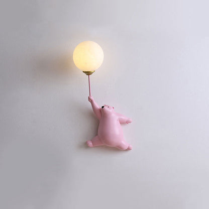 Colorful Kids LED Wall Light in Clear Plastic