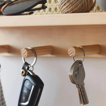 Wall Mount Shelf with Hooks