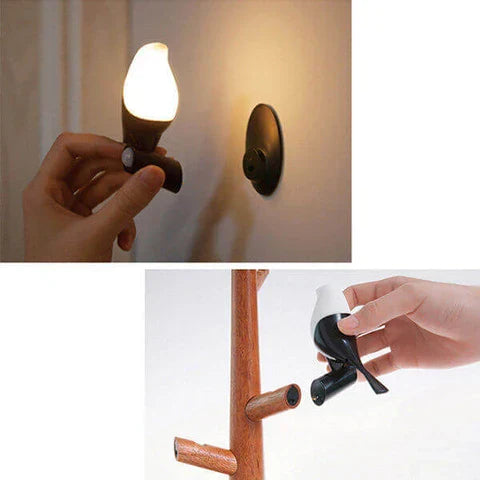 Modern Wood Table Lamp with Motion Sensor