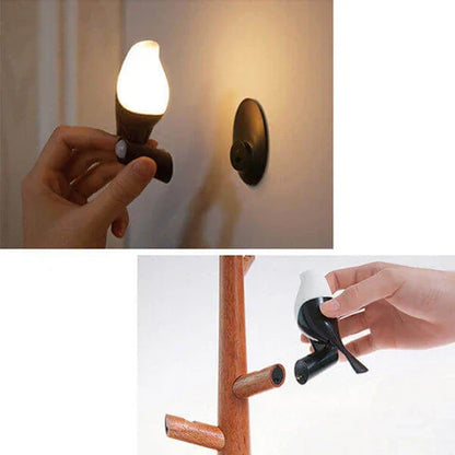 Modern Wood Table Lamp with Motion Sensor