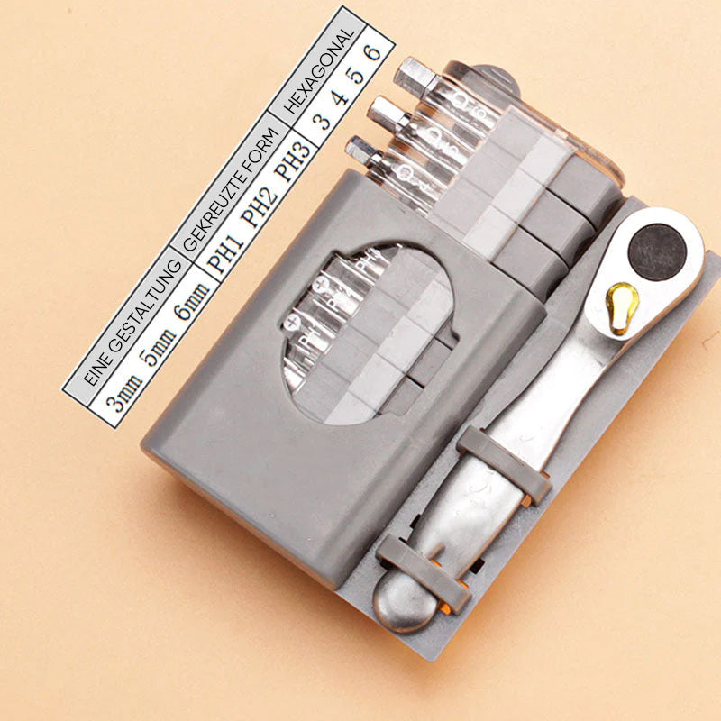 Compact Mixed Screwdriver Set with Phillips and Flathead