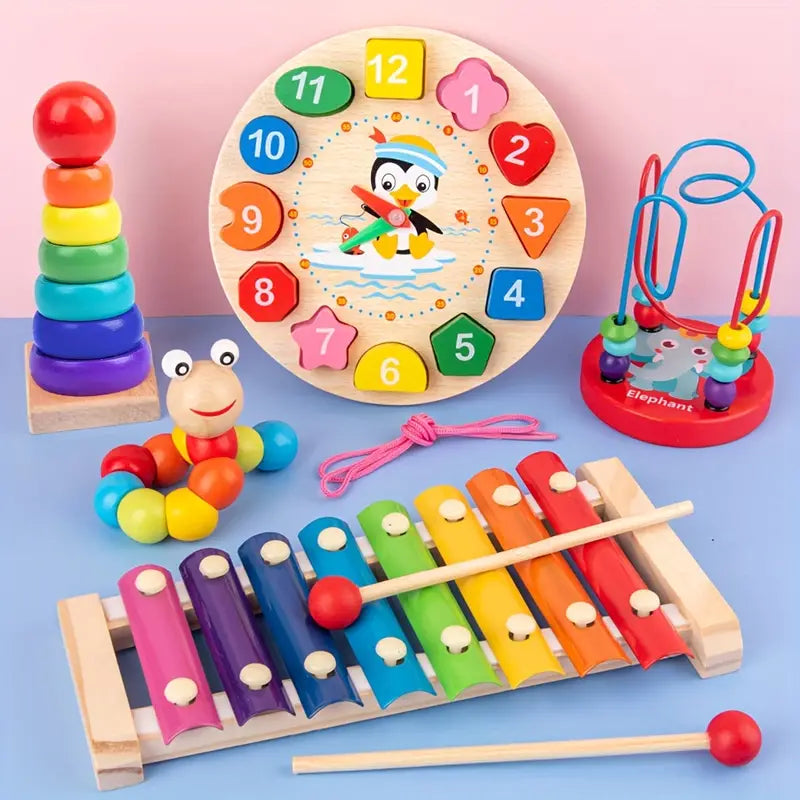 Kids 5-in-1 Learning Play Table Set