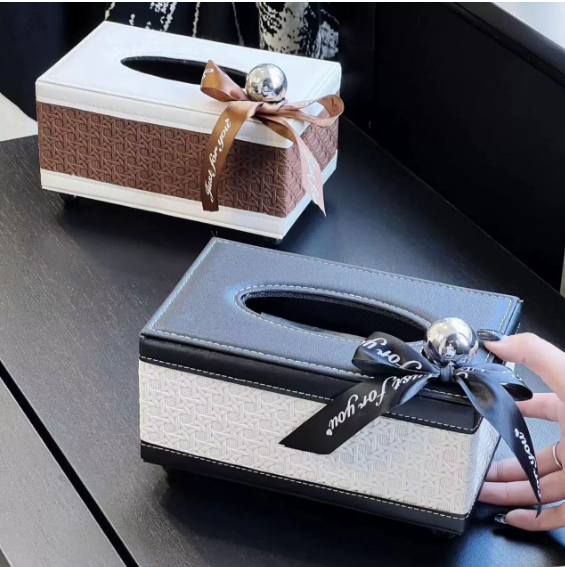 Luxury Leather Tissue Box Holder - Fesara