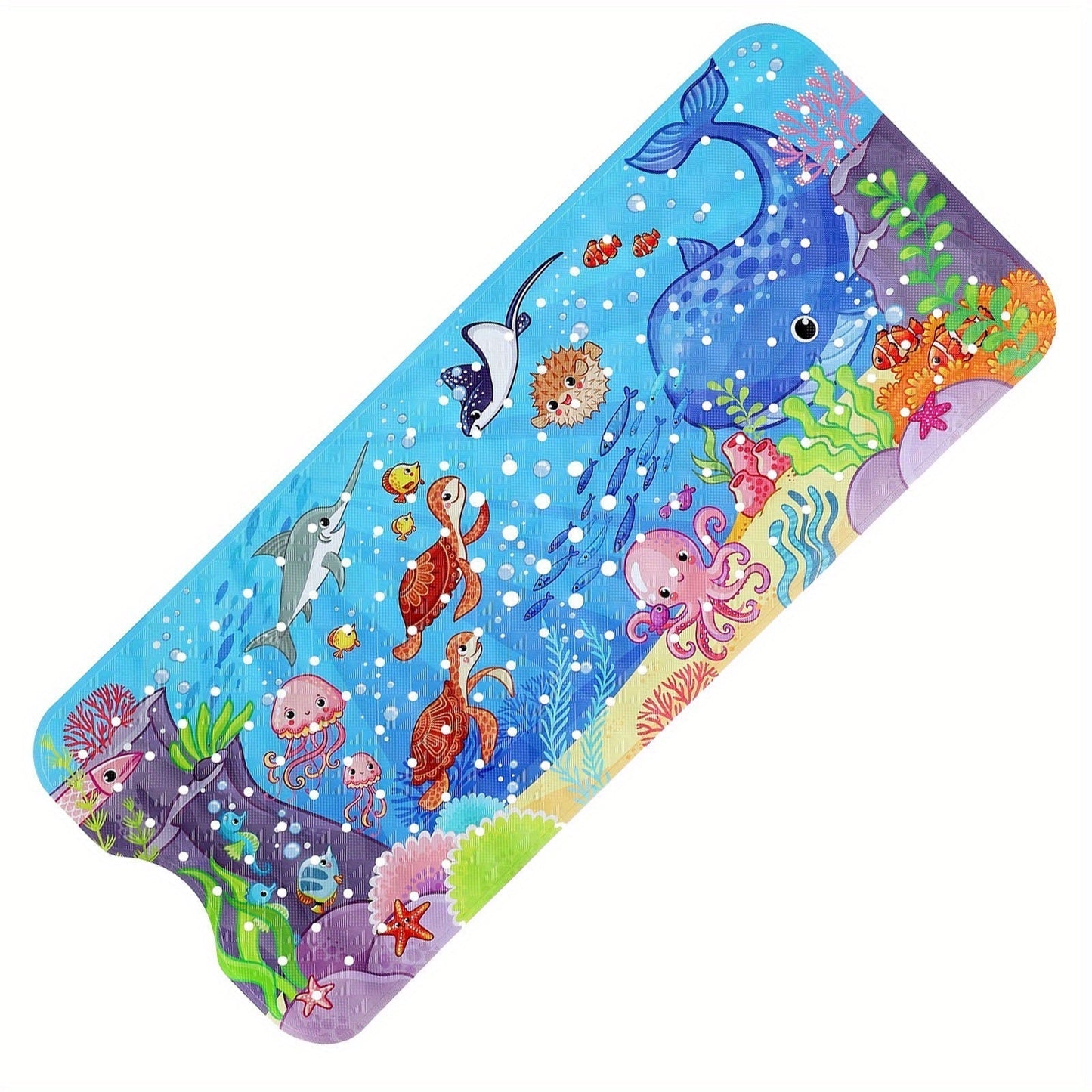 Soft Grip Bath Mat for Kids with Suction Cups