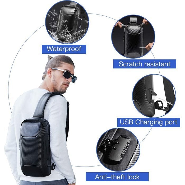 Secure Crossbody Travel Bag with USB Charging Port