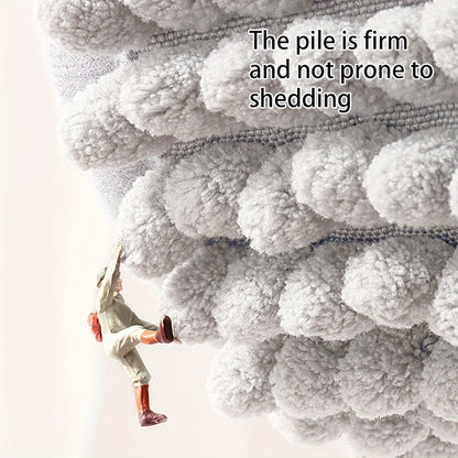 Plush Round Bathroom Mat Ultra Soft Anti Slip Chenille