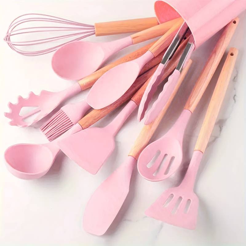 Durable Silicone Kitchen Utensil Set - Heatproof and Non Stick