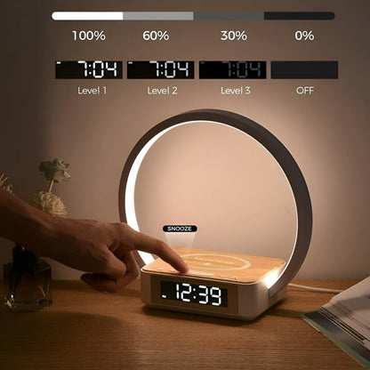 Smart LED Desk Lamp with Wireless Charging & Clock