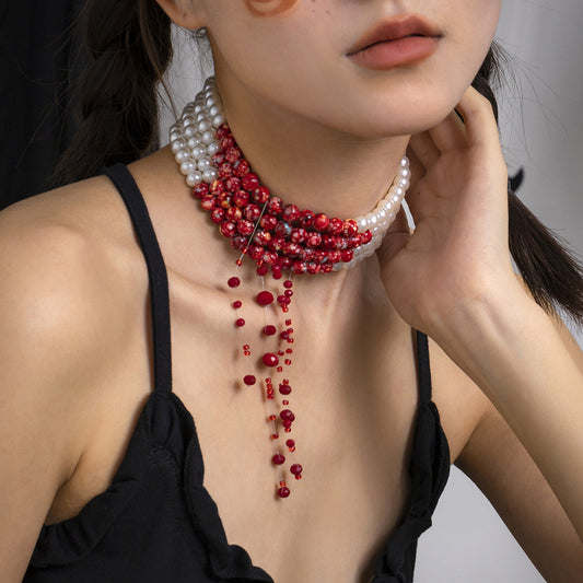 Spooky Chain Choker Necklace - Fesara
