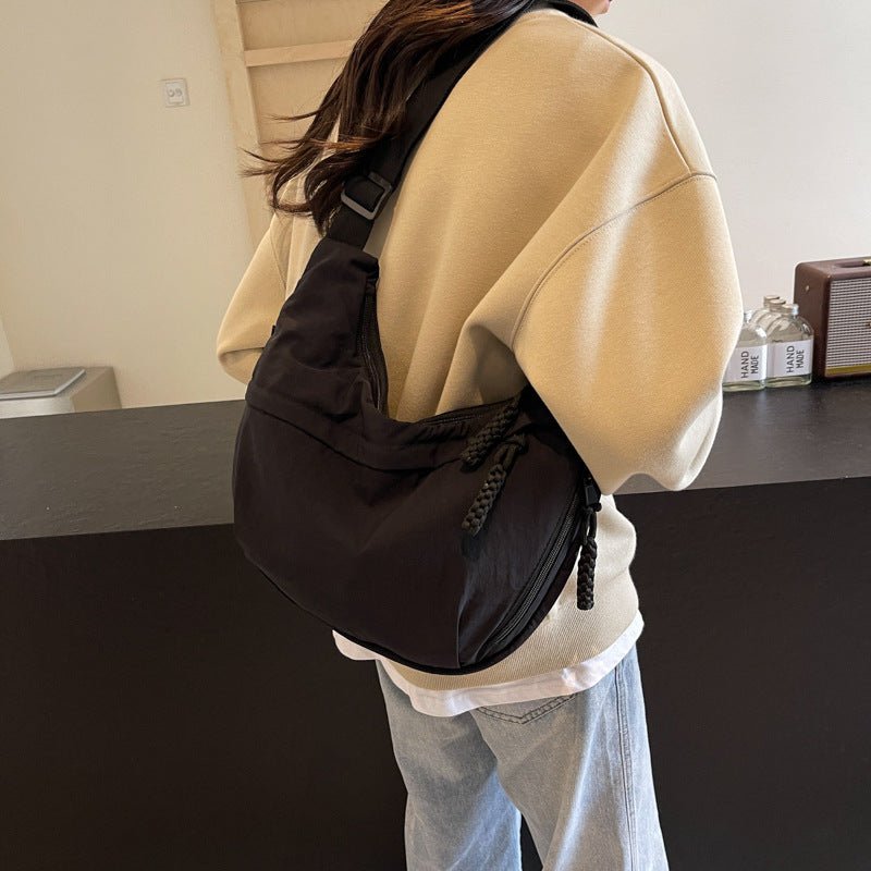 Practical Nylon Crossbody Bag with Organized Pockets - Fesara