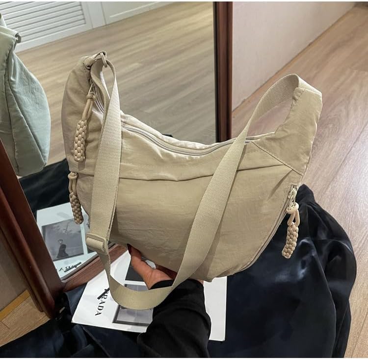 Practical Nylon Crossbody Bag with Organized Pockets