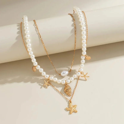 Delicate Coastal Charm Layered Necklace Set