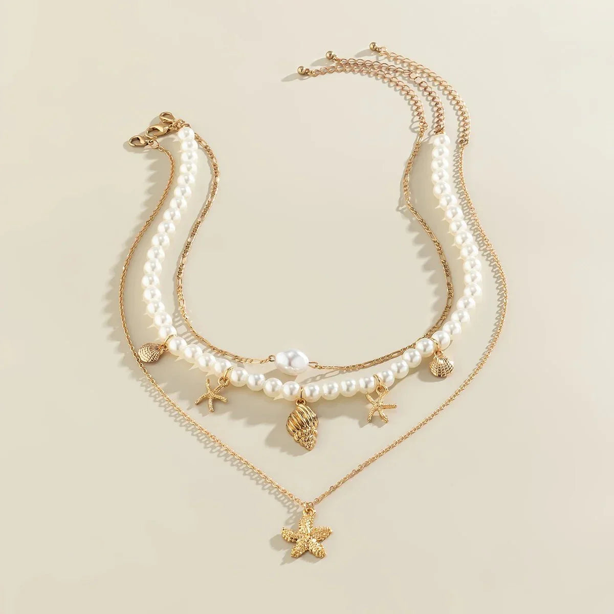 Delicate Coastal Charm Layered Necklace Set