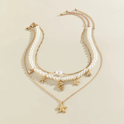 Delicate Coastal Charm Layered Necklace Set