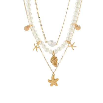 Delicate Coastal Charm Layered Necklace Set