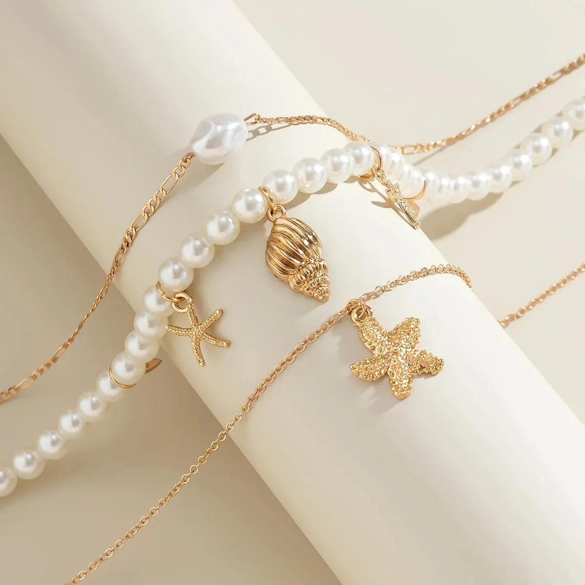 Delicate Coastal Charm Layered Necklace Set