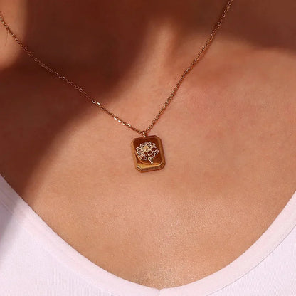 Delicate Birthstone Flower Pendant Necklace