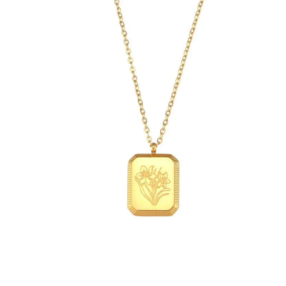 Delicate Birthstone Flower Pendant Necklace