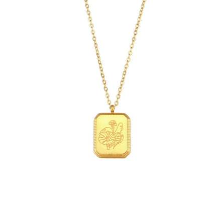 Delicate Birthstone Flower Pendant Necklace