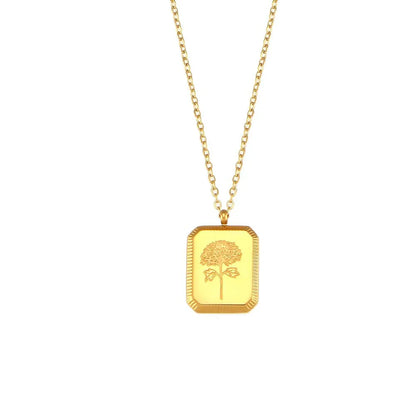 Delicate Birthstone Flower Pendant Necklace