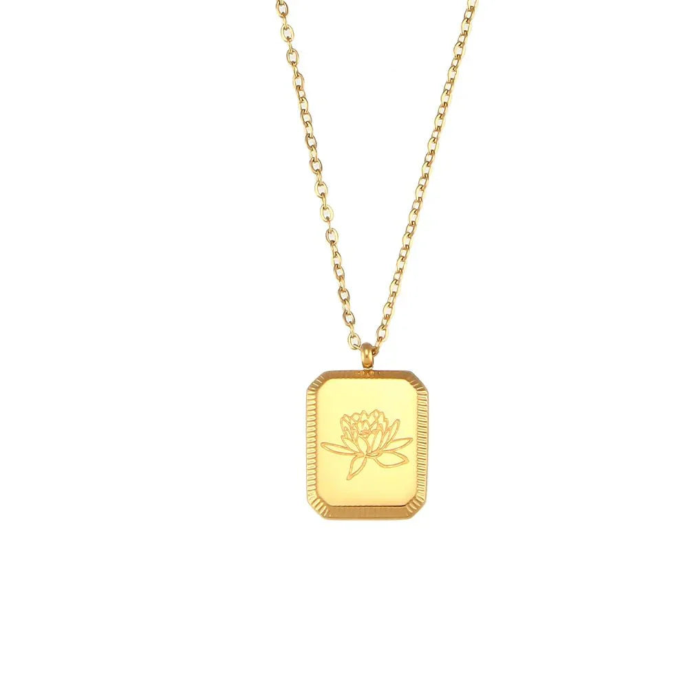 Delicate Birthstone Flower Pendant Necklace