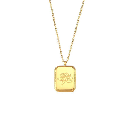Delicate Birthstone Flower Pendant Necklace