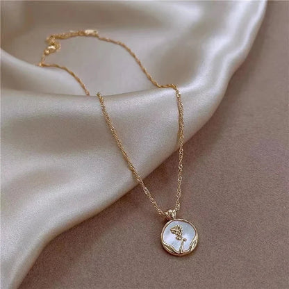 Delicate White Flower Necklace Earrings Ring Set