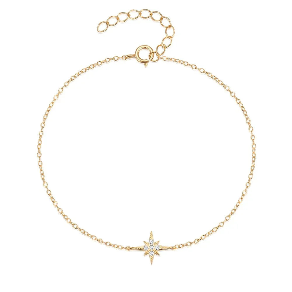 Delicate Chain Star Charm Bracelet - Fesara