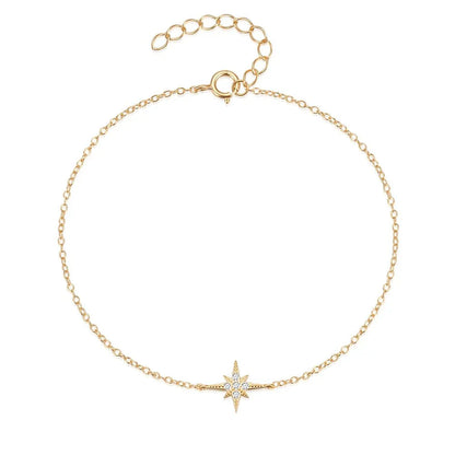 Delicate Chain Star Charm Bracelet - Fesara