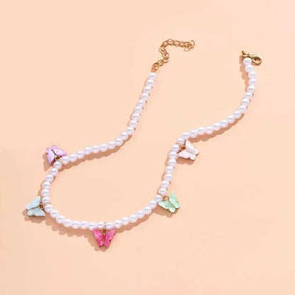 Delicate Pretty Butterfly Pendant Necklace