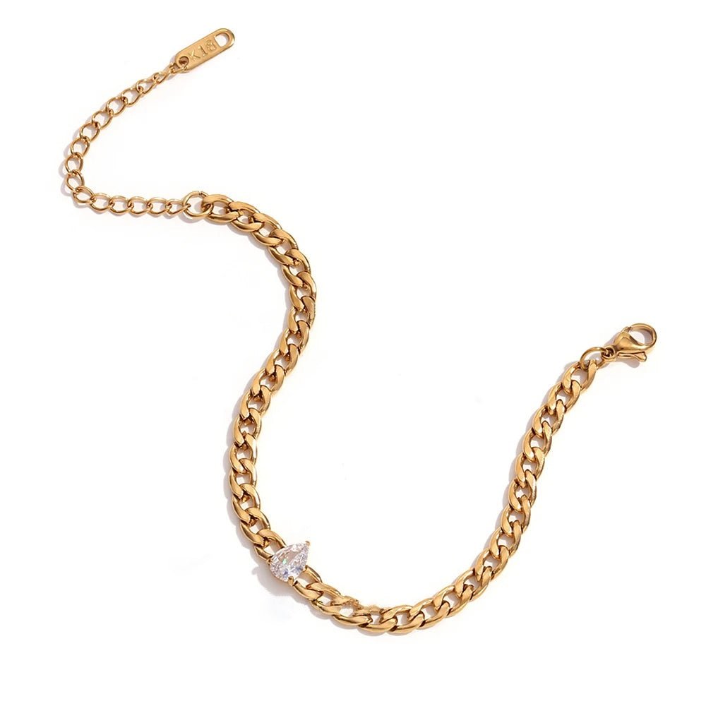 Elegant Gold Diamond Cuban Link Bracelets