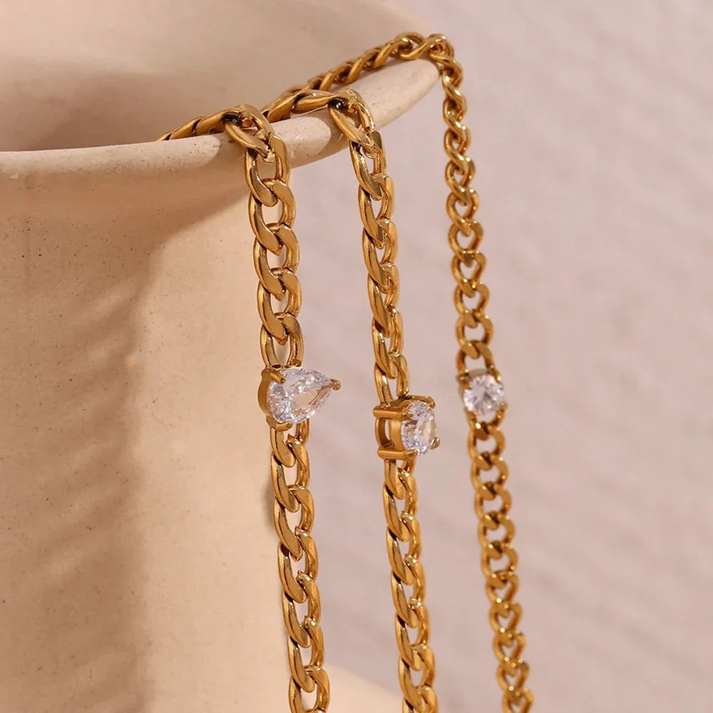 Elegant Gold Diamond Cuban Link Bracelets