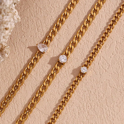 Elegant Gold Diamond Cuban Link Bracelets
