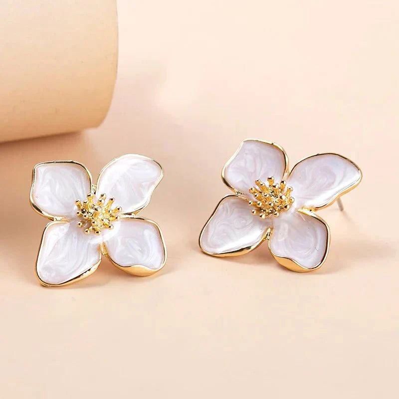 Delicate Flower Drop Earrings - Fesara
