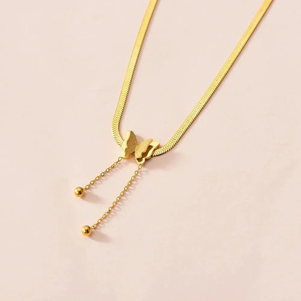 Delicate Floral Drop Pendant Necklace
